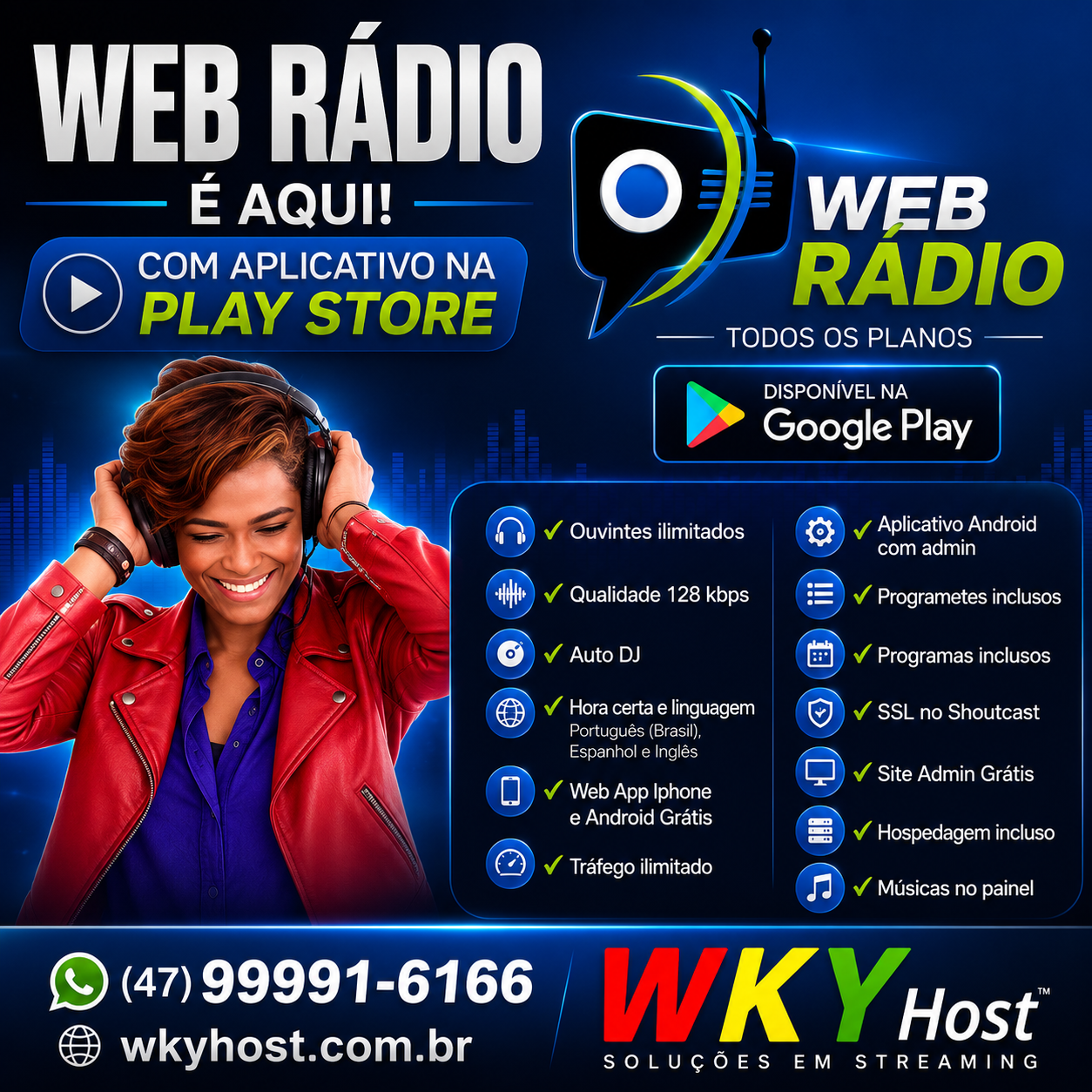 Banner para divulgação Wky Host