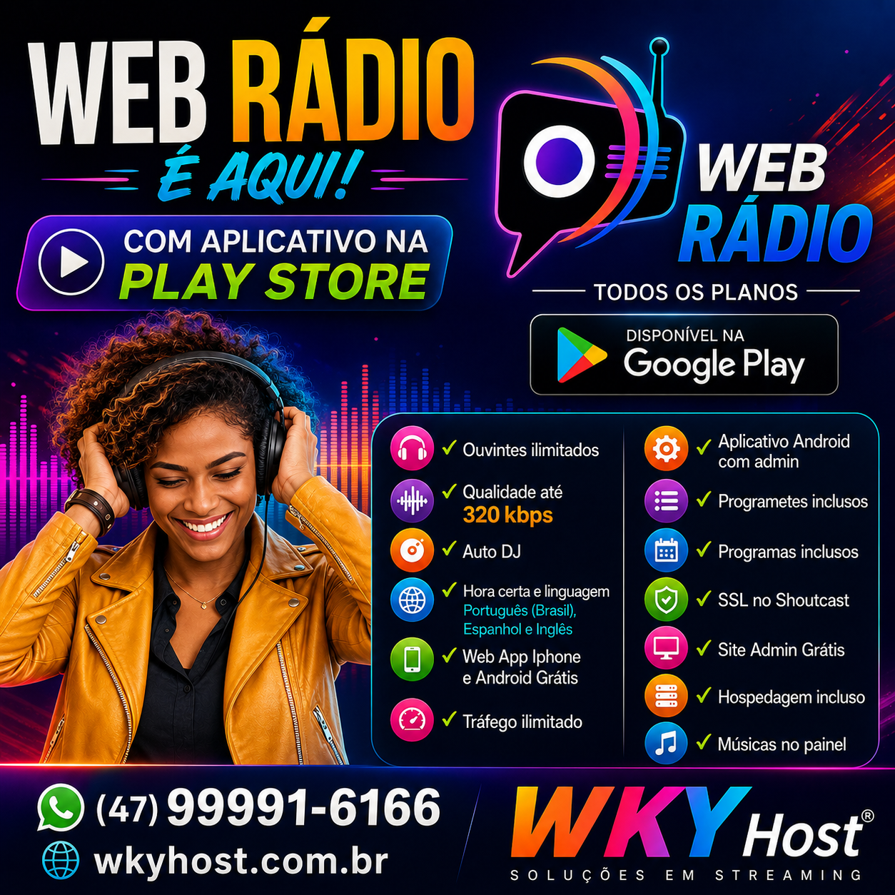 Banner para divulgação Wky Host