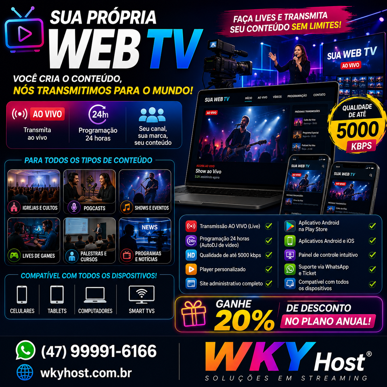 Banner para divulgação Wky Host