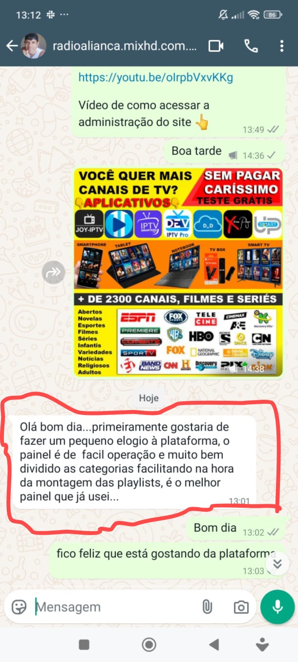 Depoimento de cliente