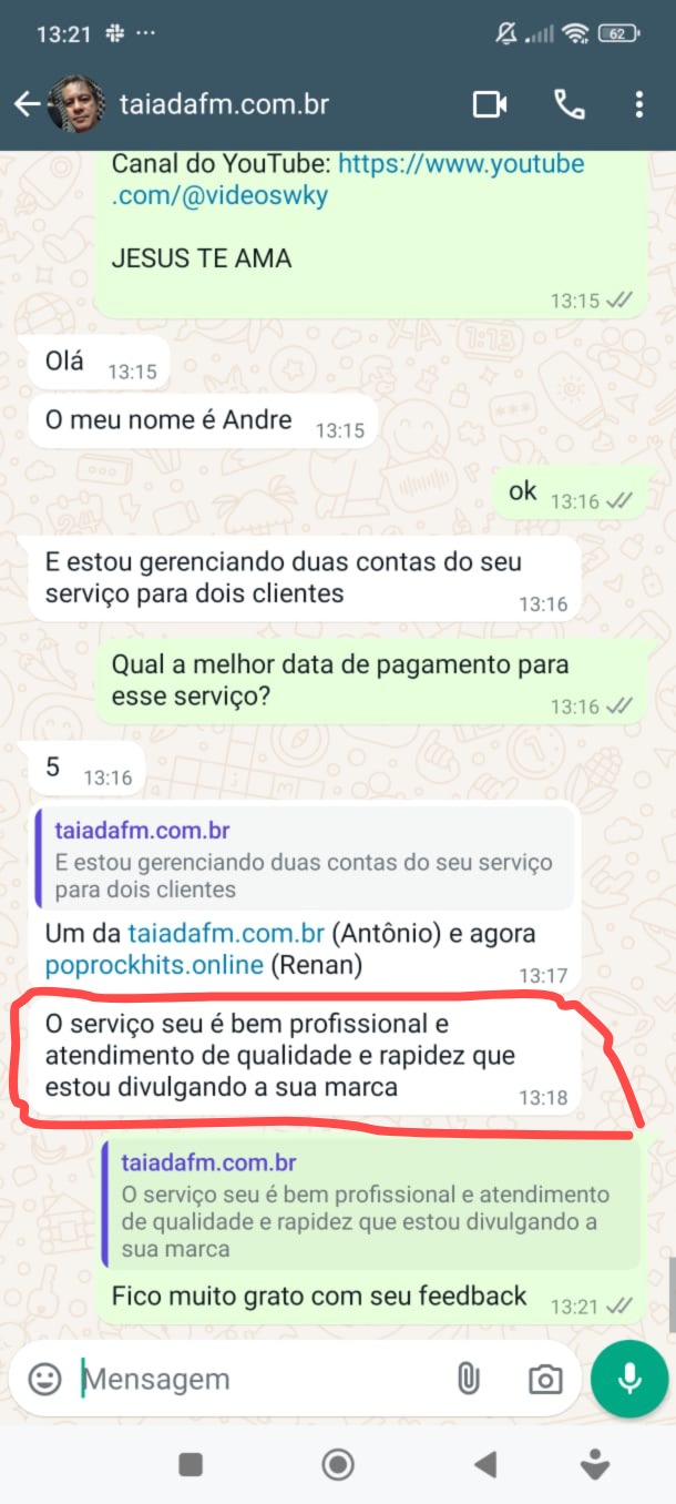 Depoimento de cliente